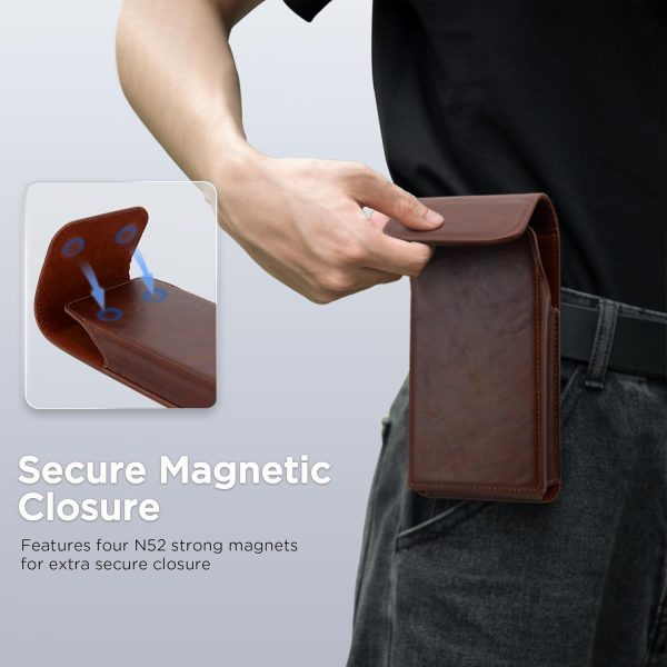INGIDO Leather Phone Pouch with Belt Clip-3