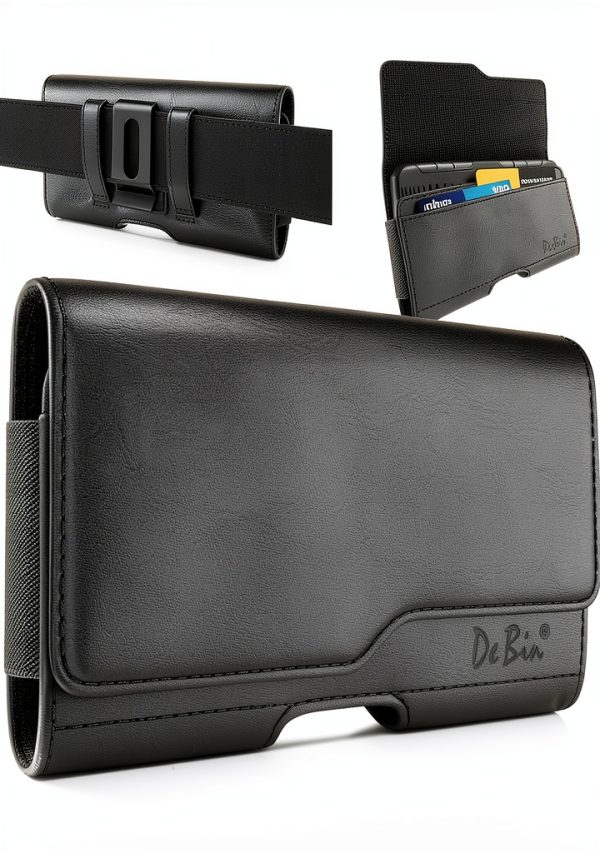 DeBin Black Leather Cell Phone Holster-0