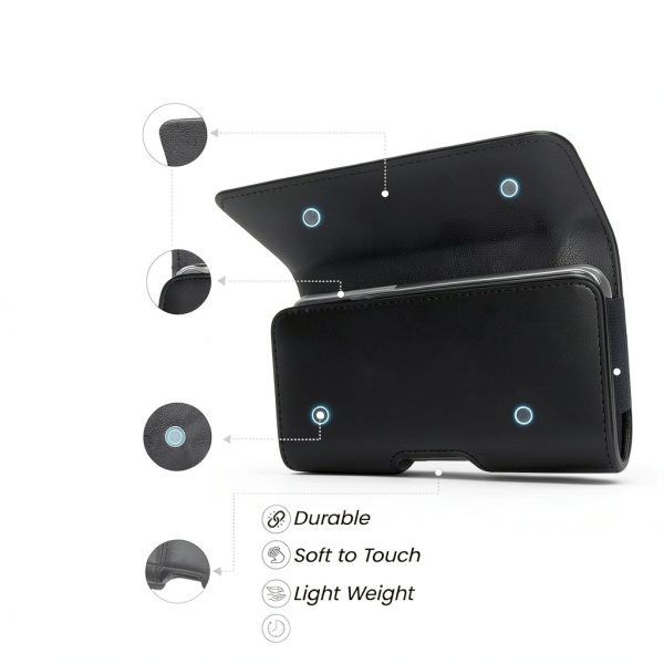 Wireless City Black Leather Phone Holster for iPhone-5