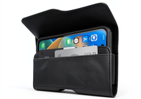 DeBin Black Leather Cell Phone Holster-1