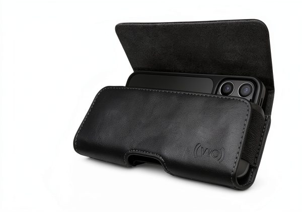 Wireless City Black Leather Phone Holster for iPhone-7