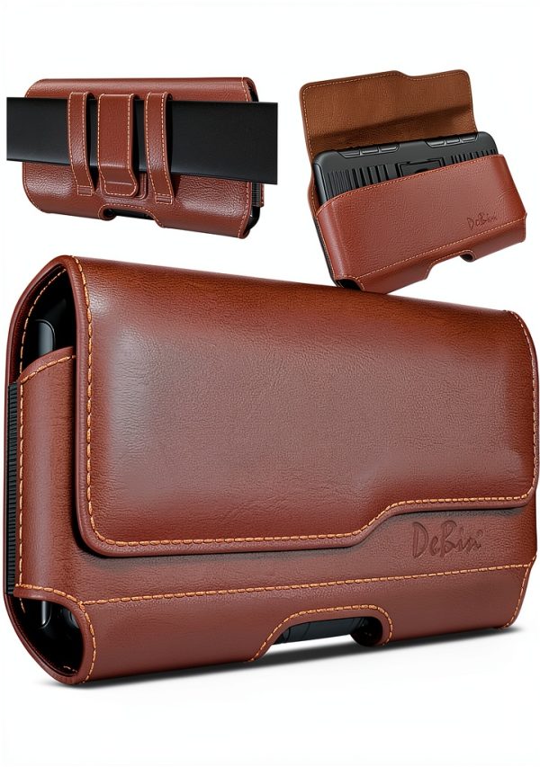 Cell Phone Holster DeBin Leather Magnetic Design-5