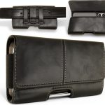 Wireless City Black Leather Phone Holster for iPhone-0