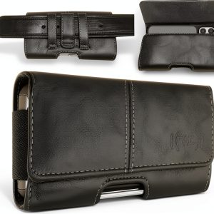 Wireless City Black Leather Phone Holster for iPhone-0