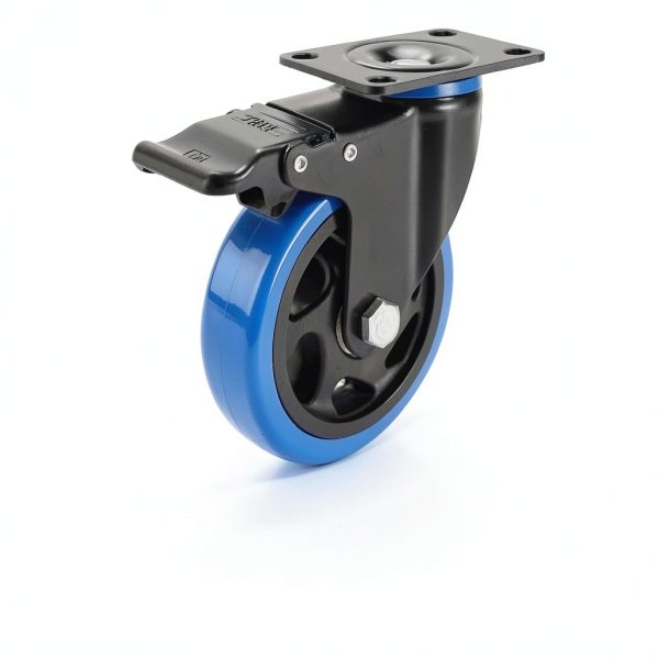4 Inch Caster Wheels Set of 4 Heavy Duty Plate Casters with Brake-2