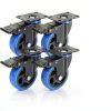 4 Inch Caster Wheels Set of 4 Heavy Duty Plate Casters with Brake-3