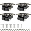 Finnhomy 1 Inch Caster Wheels Set of 4 Profile Swivel Casters Black-0