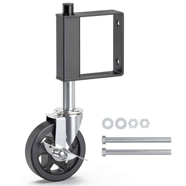 HOLKIE Gate Caster 220lb Capacity Swivel Spring Loaded Wheel Black-6