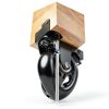 Side Mount Plate Caster Wheels Apllamo L-Shaped Black 3-Inch-8