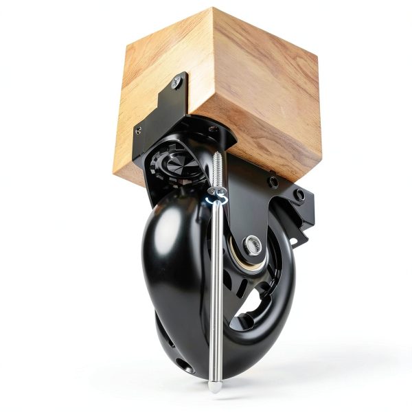 Side Mount Plate Caster Wheels Apllamo L-Shaped Black 3-Inch-8