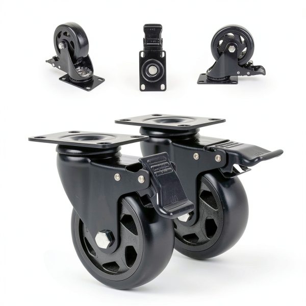 5 Inch Caster Wheels YeMI Heavy Duty Swivel Casters with Dual Brake-3