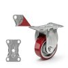 3 Inch Heavy Duty Casters, Swivel Caster Wheels with Brake, Polyurethane on Steel Wheel- Casters Set of 4 with 1400 lb Capacity, Caster Wheels for Furniture Workbench Cart (2 Brake & 2 Rigid)-2