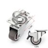 Small Caster Wheels 1 Inch, Low Profile 360 Degree Swivel Casters Set of 4, Little Rubber Base Rolling Plate Caster Wheels for Small Furniture(2 with Brakes & 2 Without),No Noise-6