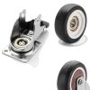Small Caster Wheels 1 Inch, Low Profile 360 Degree Swivel Casters Set of 4, Little Rubber Base Rolling Plate Caster Wheels for Small Furniture(2 with Brakes & 2 Without),No Noise-5