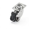 Small Caster Wheels 1 Inch, Low Profile 360 Degree Swivel Casters Set of 4, Little Rubber Base Rolling Plate Caster Wheels for Small Furniture(2 with Brakes & 2 Without),No Noise-4